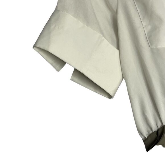 Venus dress grey white button shirt top ruched bottom short sleeve size 8 - Picture 6 of 15